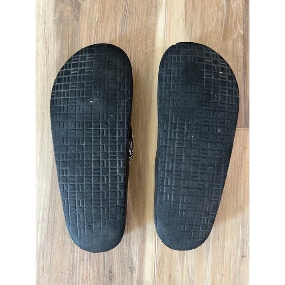 Girls Black Purple Beach Wide Strap Flip Flops by Blue Fin sz 6 Teen/Big Kid - Picture 3 of 3